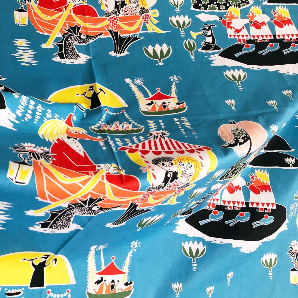 Moomins Cotton - Party At Sea - 150cm wide