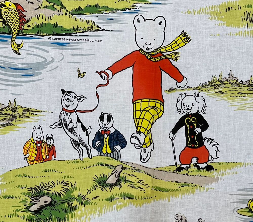 Vintage Rupert the Bear Fabric - 110cm x 80cm