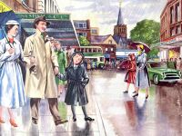 Vintage School Poster - 1950's - A Rainy Day