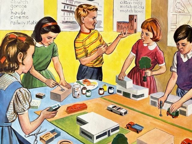 Vintage School Poster - 1950's - Making A Model Town
