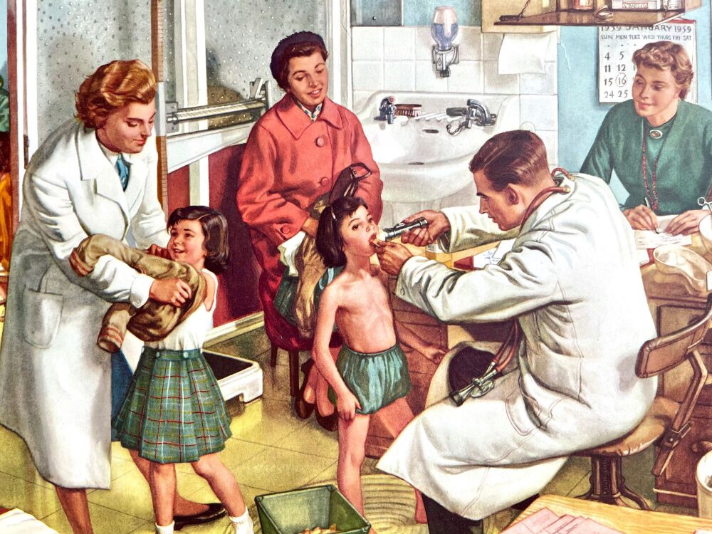 Vintage Classroom Poster - Doctor's Day- 1962
