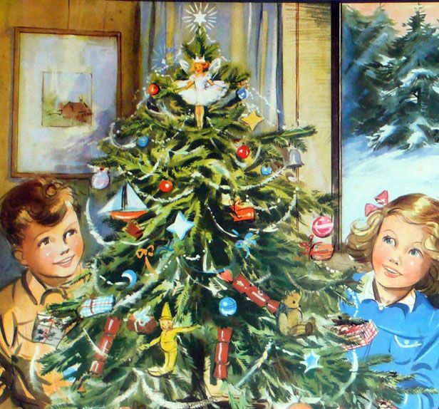 Vintage School Print - Christmas  by Eileen Soper