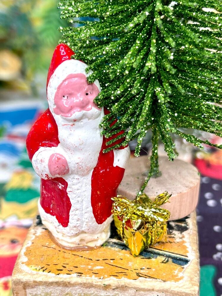 Handmade Christmas Decoration - Father Christmas & Tree
