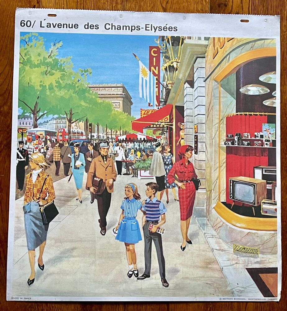 1960's French School Poster - Champs-Elysées/ Technology