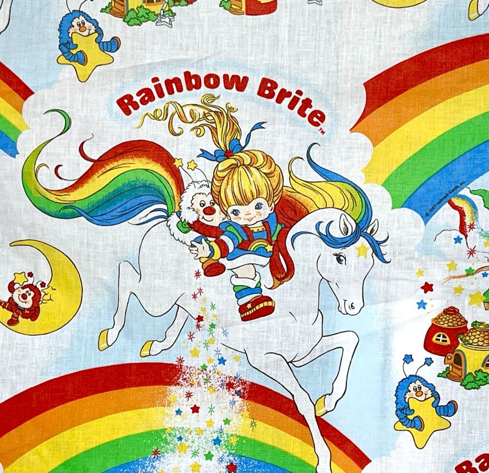 Vintage Rainbow Brite Fabric - 1980's - Hallmark