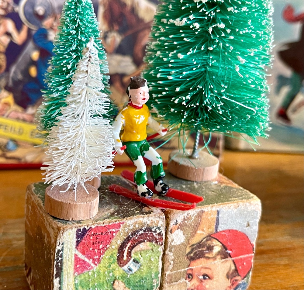 Vintage Christmas Decorations - Handmade Christmas - Double Block Size