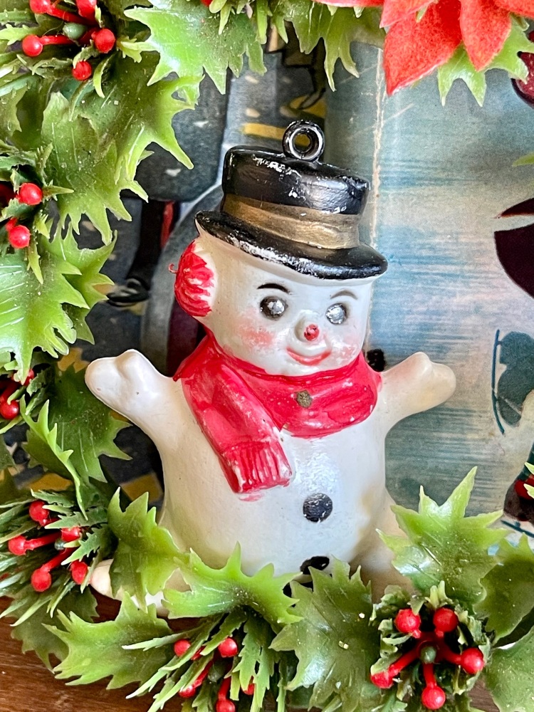 Mid-Century Snowman Decoration - Hong Kong - 1960's - Vintage Christmas