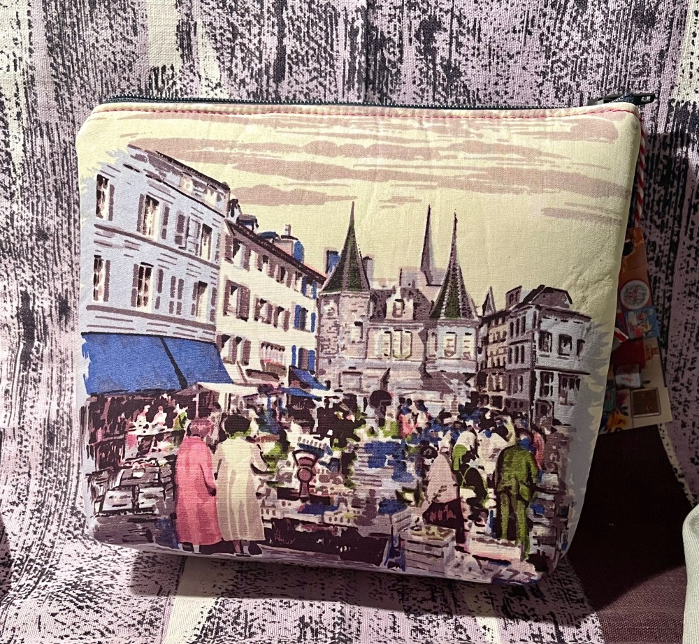 Lucienne Day Fabric Pouch - Zip Top Pouch - Fifties Fabric Pouch