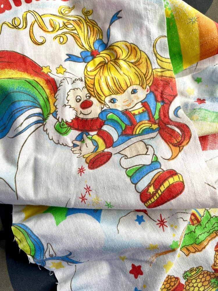 Vintage Rainbow Brite Fabric - 1980's - Hallmark