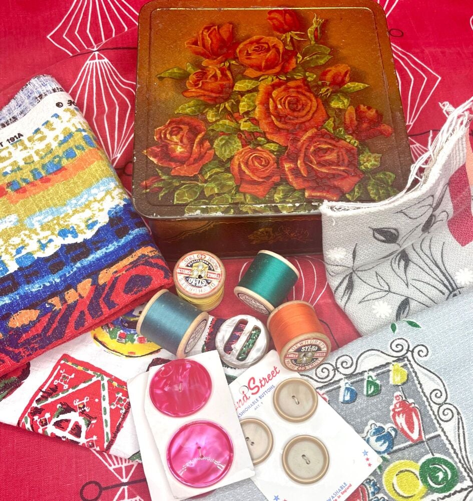 Vintage Slow Stitch Kit - Vintage Fabrics - Sixties