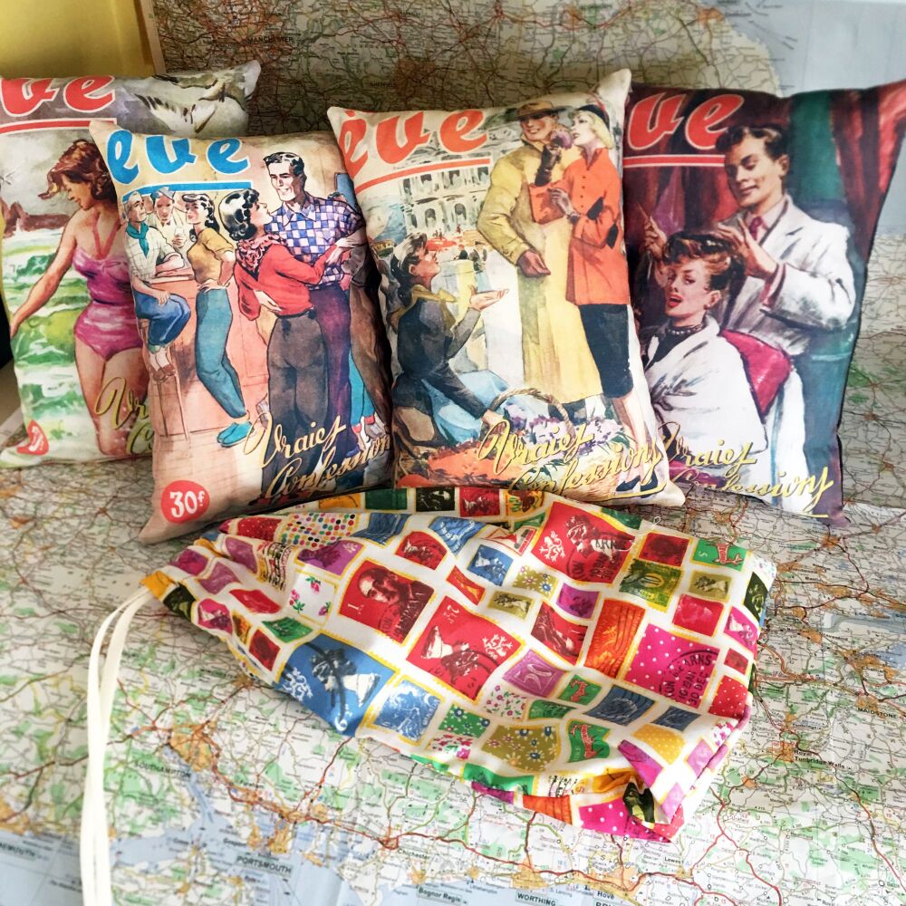 Travel Pillow - Handmade Unique Travel Pillow with Drawstring Bag