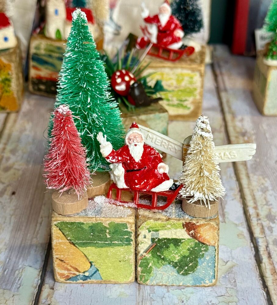 Vintage  Christmas Decorations - Handmade - Santa - Father Christmas