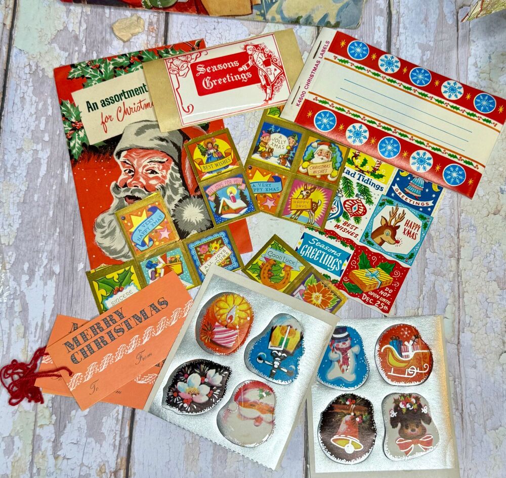 Vintage Christmas Labels - 1960's & 70's