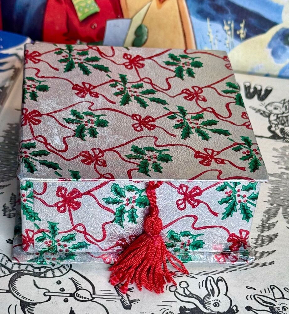 Vintage Foil Covered Christmas Gift Box