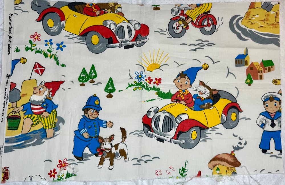Vintage 1964 Noddy Fabric by Fothergay - Cars