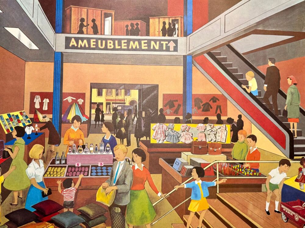 Original Sixties French Poster - The Department Store/The Bathroom