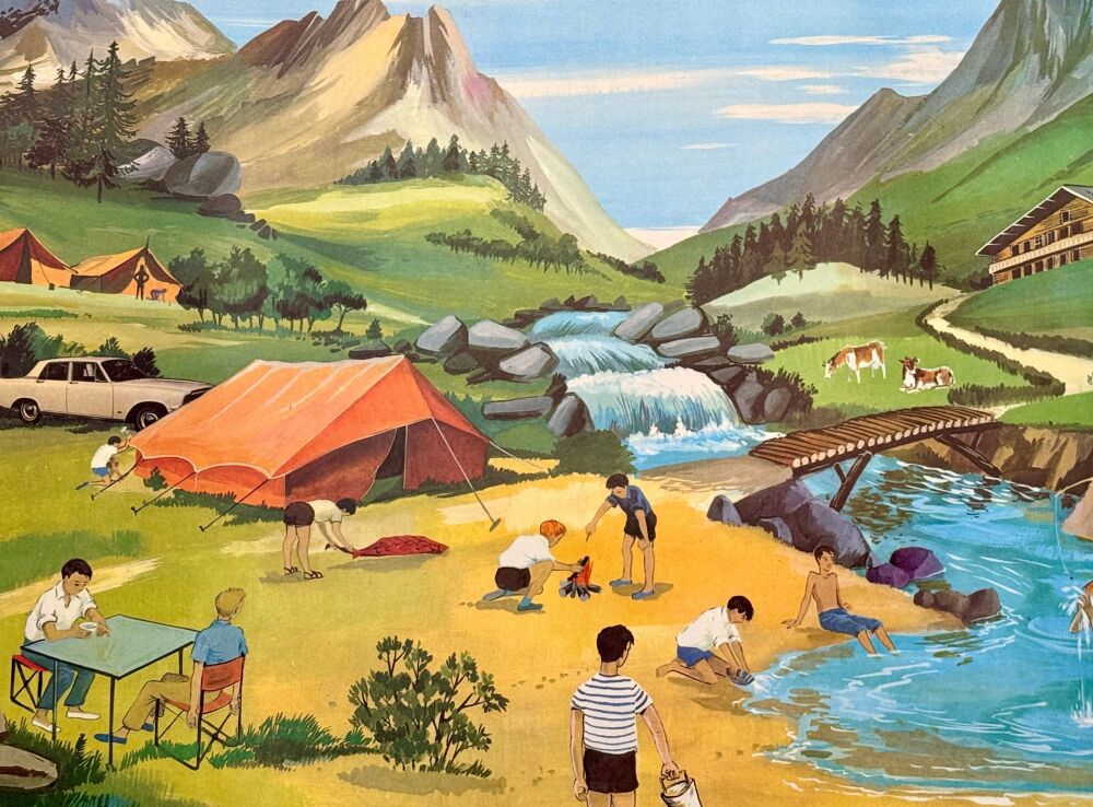 Original Sixties French Poster - Camping/Winter