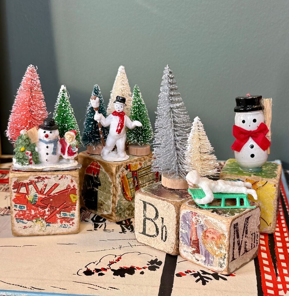 Vintage  Snowmen Decorations - Handmade - Vintage Christmas