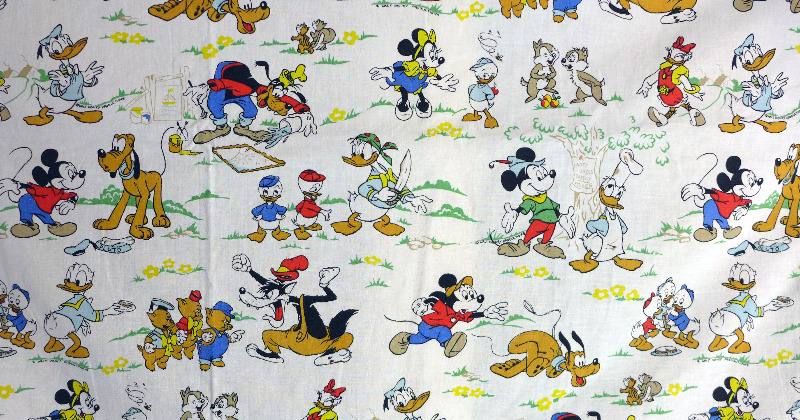 vintage walt disney cotton fabric