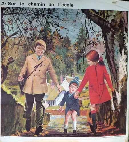 1960's French School Poster - On the Way to School