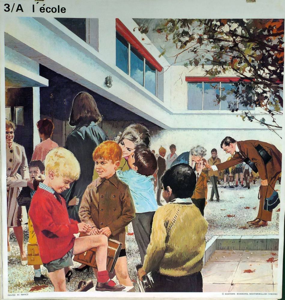 1960's French School Poster - At School/The Hunt