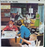 1960's French School Poster - Family Evening/Autumn Work