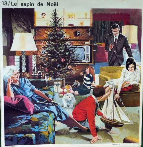 1960's French School Poster - The Christmas Tree/John is Ill