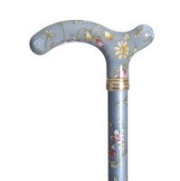 Classic Canes Grey Floral Chelsea Walking Stick
