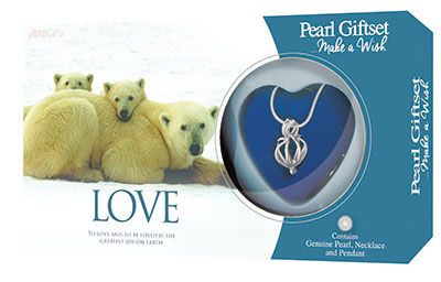 Love Polar Bears Pearl and Necklace Giftset