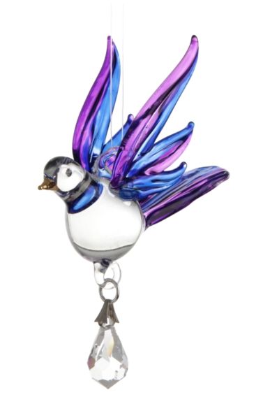 Wild Things Fantasy Glass Flying Songbird - Purple