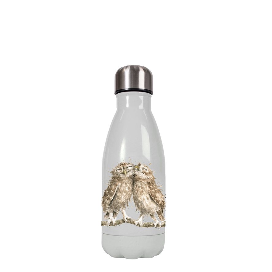 Wrendale Designs Small Owls Water Bottle side 1