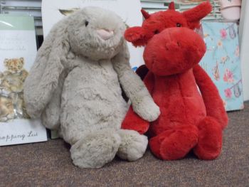 Jellycat Bashful Bunny and Bashful Dragon