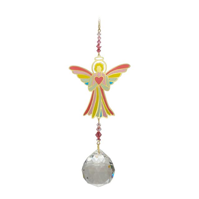 Wild Things Crystal Wonders Large Angel with Heart - Confetti