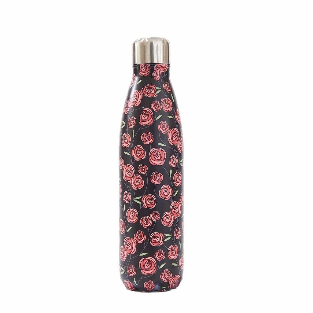 Eco Chic Black Mackintosh Rose Thermal Bottle