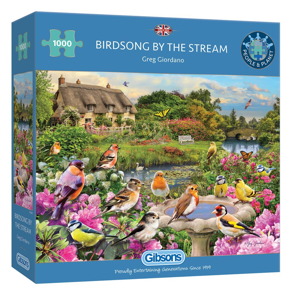 Gibsons Birdsong by the Stream 1000 Piece Jigsaw Puzzle boxed