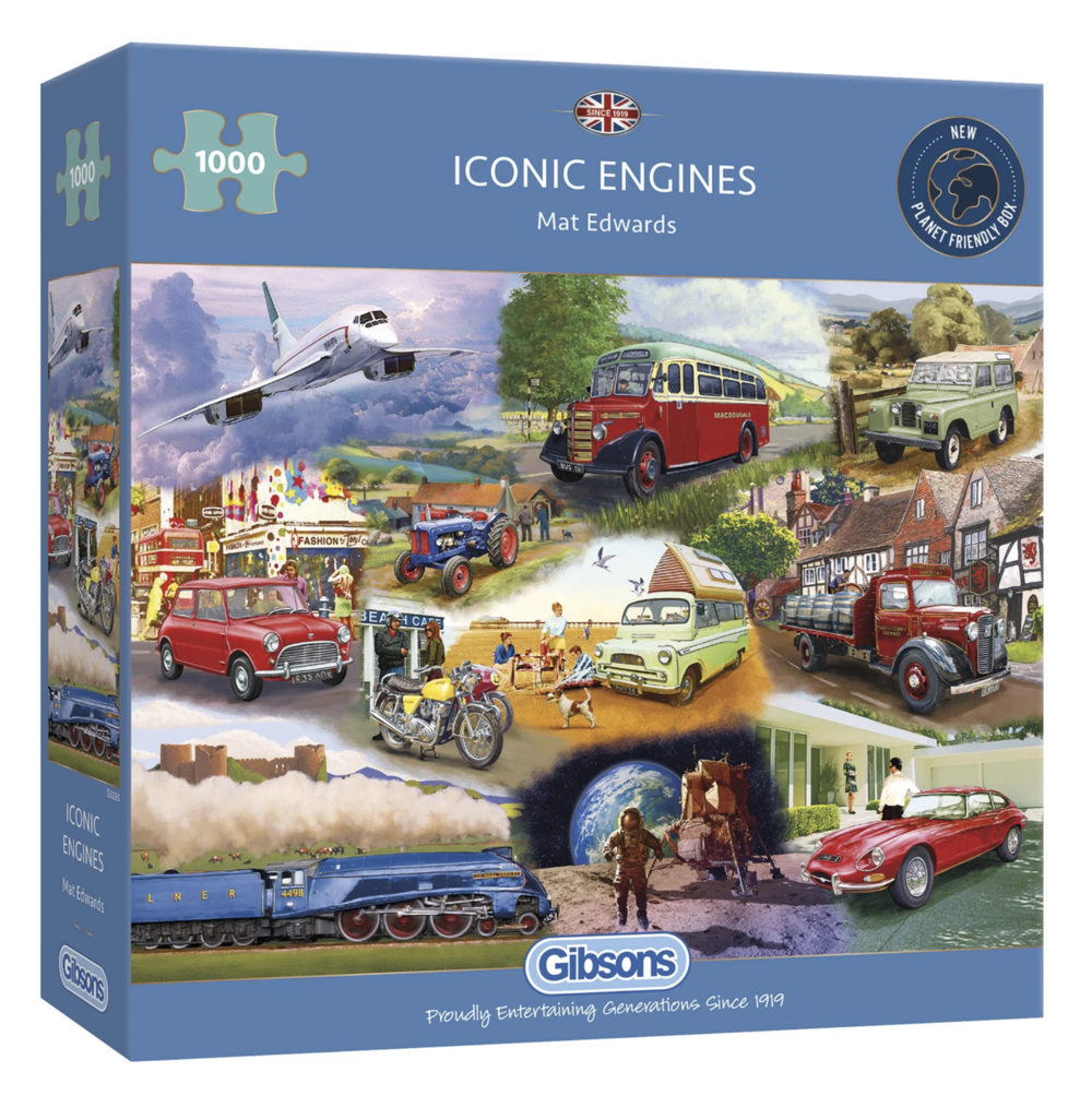Gibsons Iconic Engines 1000 Piece Jigsaw Puzzle boxed