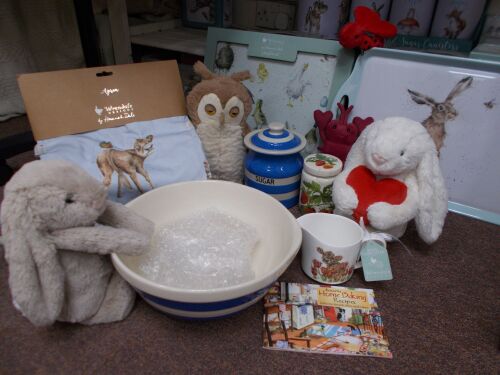 Jellycats making pancakes at Out of the Blue Totnes