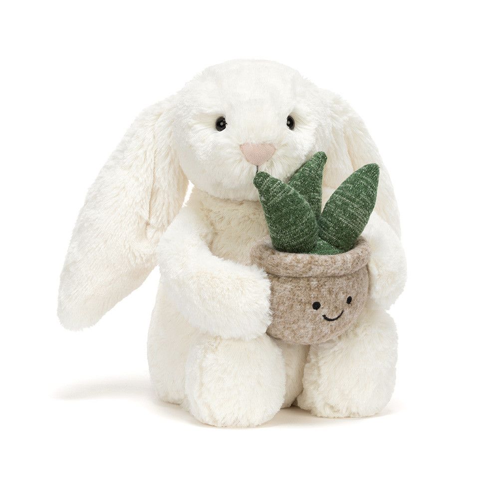 Jellycat Cream Bunny with Plant Soft Toy