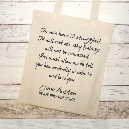 Mr Darcy's Proposal Tote Bag, Pride & Prejudice, Jane Austen,