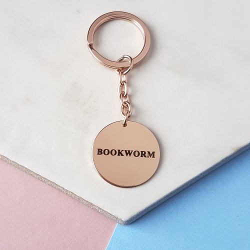 Rose Gold Bookworm Key Ring