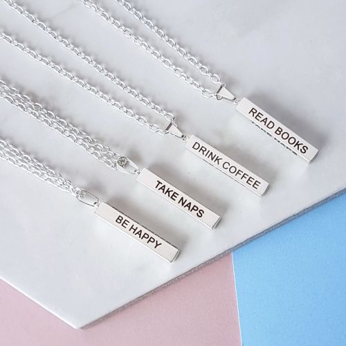 Books & Coffee Vertical Bar Pendant 4-sided design