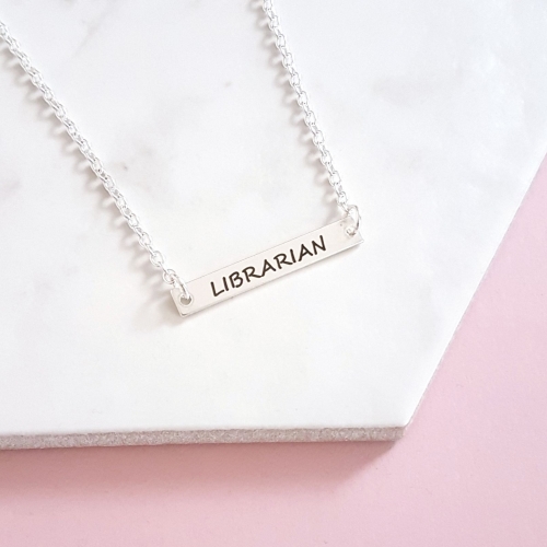 Librarian Horizontal Bar Necklace