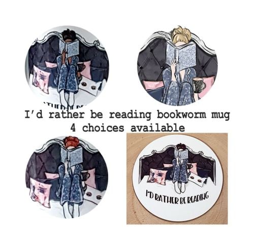 Bookworm Coaster- I'd Rather Be Reading