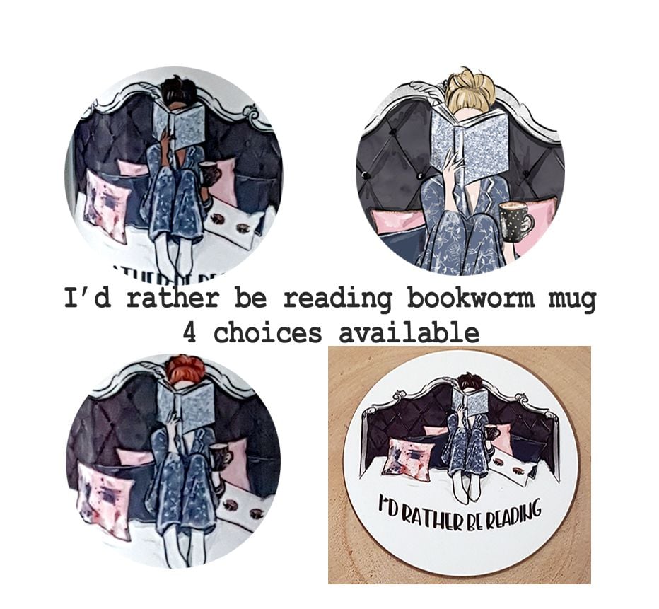 Bookworm Coaster- I'd Rather Be Reading