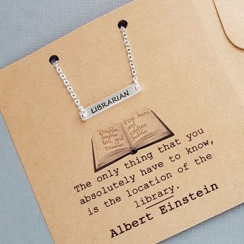 Librarian Horizontal Bar Necklace