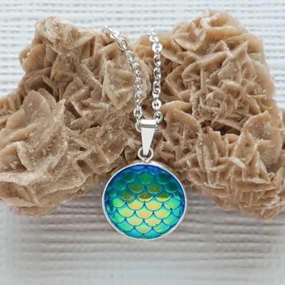 Pendant - Gifts For Mermaids - Sea Themed Jewellery - Aqua Blue Necklace -