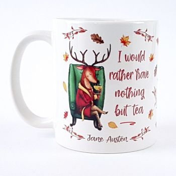 Jane Austen tea deer mug