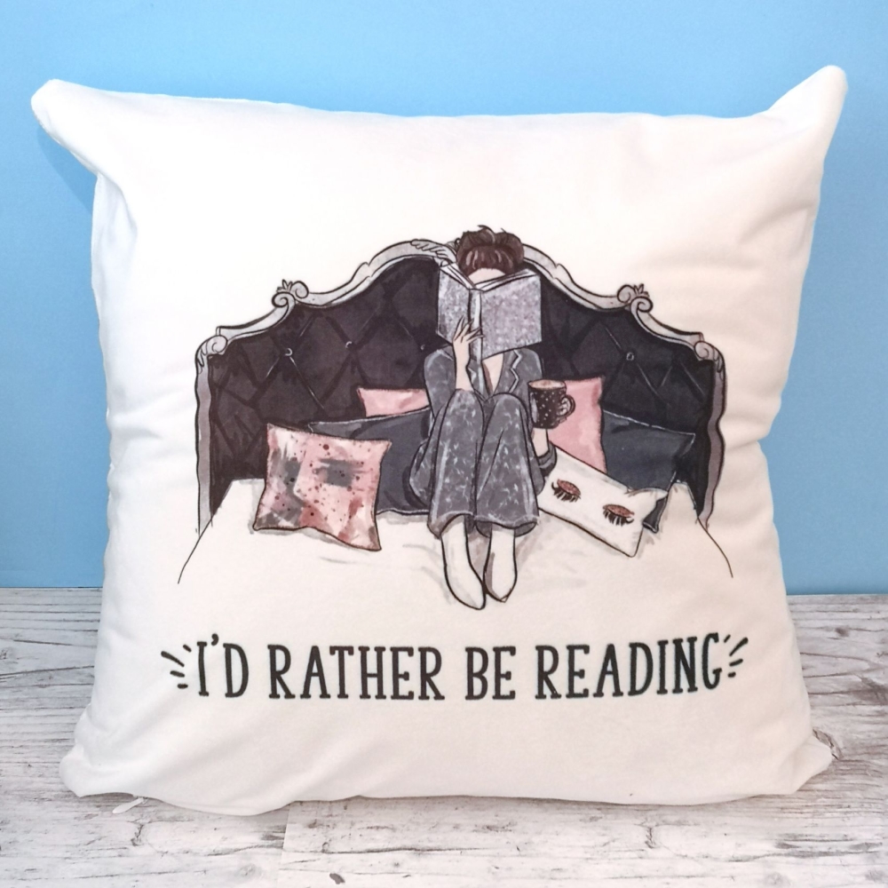 Bookworm Cushion Cover - I'd Rather Be Reading