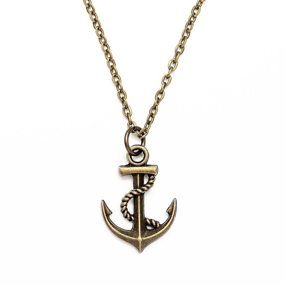 Boho Anchor Necklace - Bronze Plated