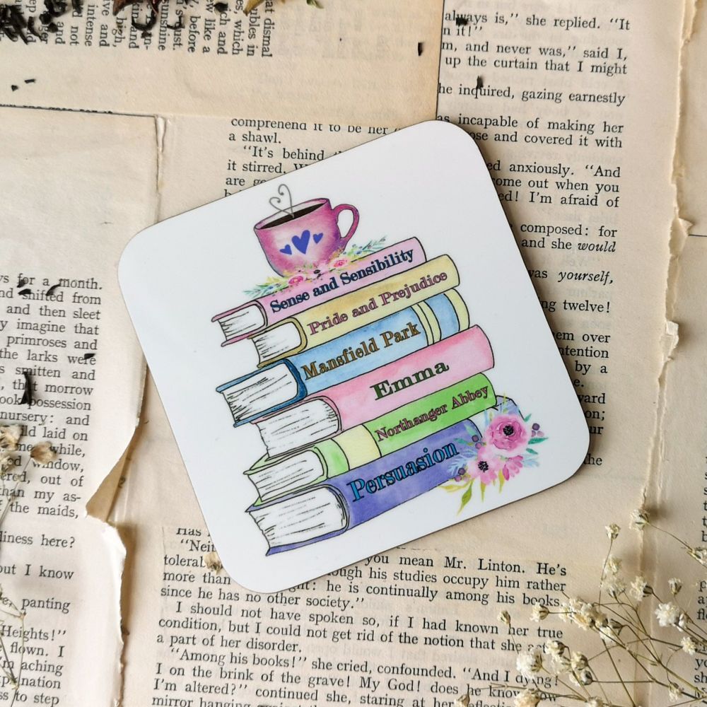 Jane Austen Book Stack Coaster | Gifts For Bookworms